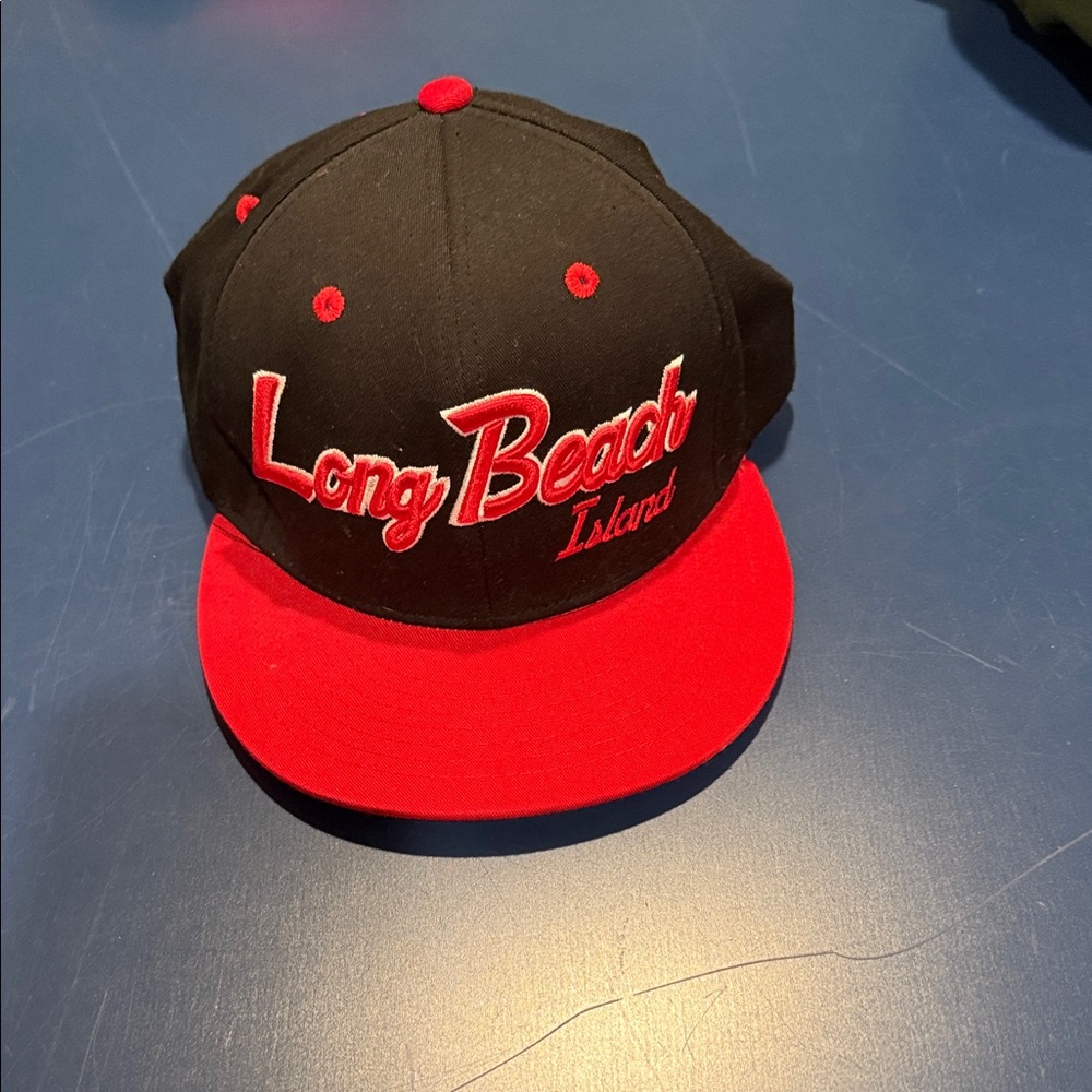 Long Beach Island Black and Red Cap